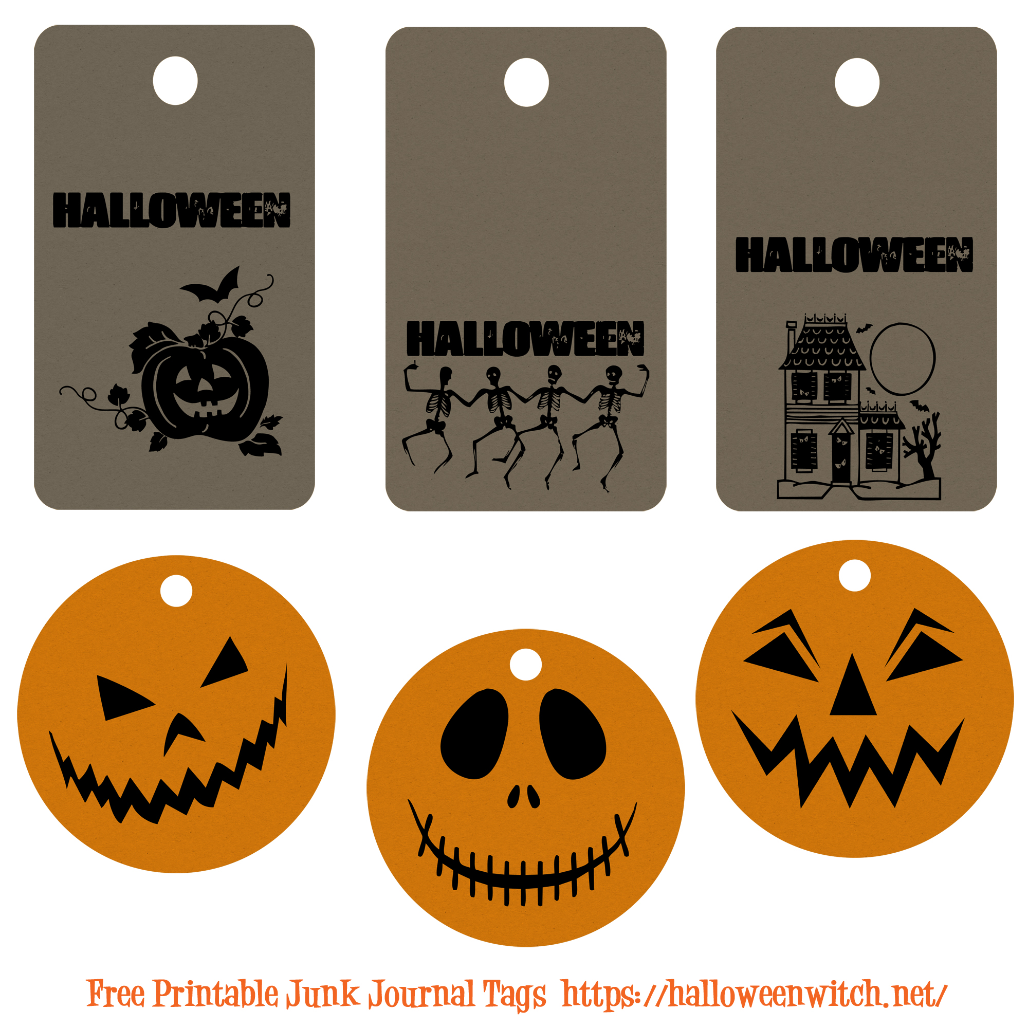 Halloween Junk Journal Tags - Copyright @ Designs by Forte