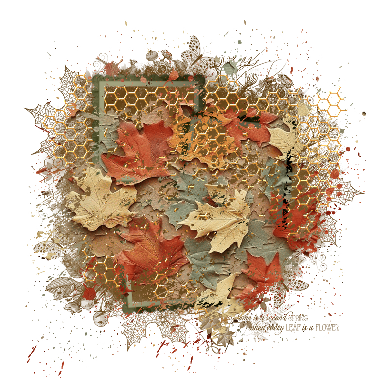 Fall Cluster Frame 800 x 800 - Copyright Designs by Forte